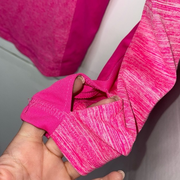 DANSKIN NOW Pink Semi Fitted 1/4 Zip Performance Pullover with Thumb Holes M - Picture 4 of 4